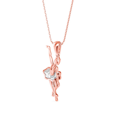 Coryphee Charm Diamond Pendant-Rose Gold