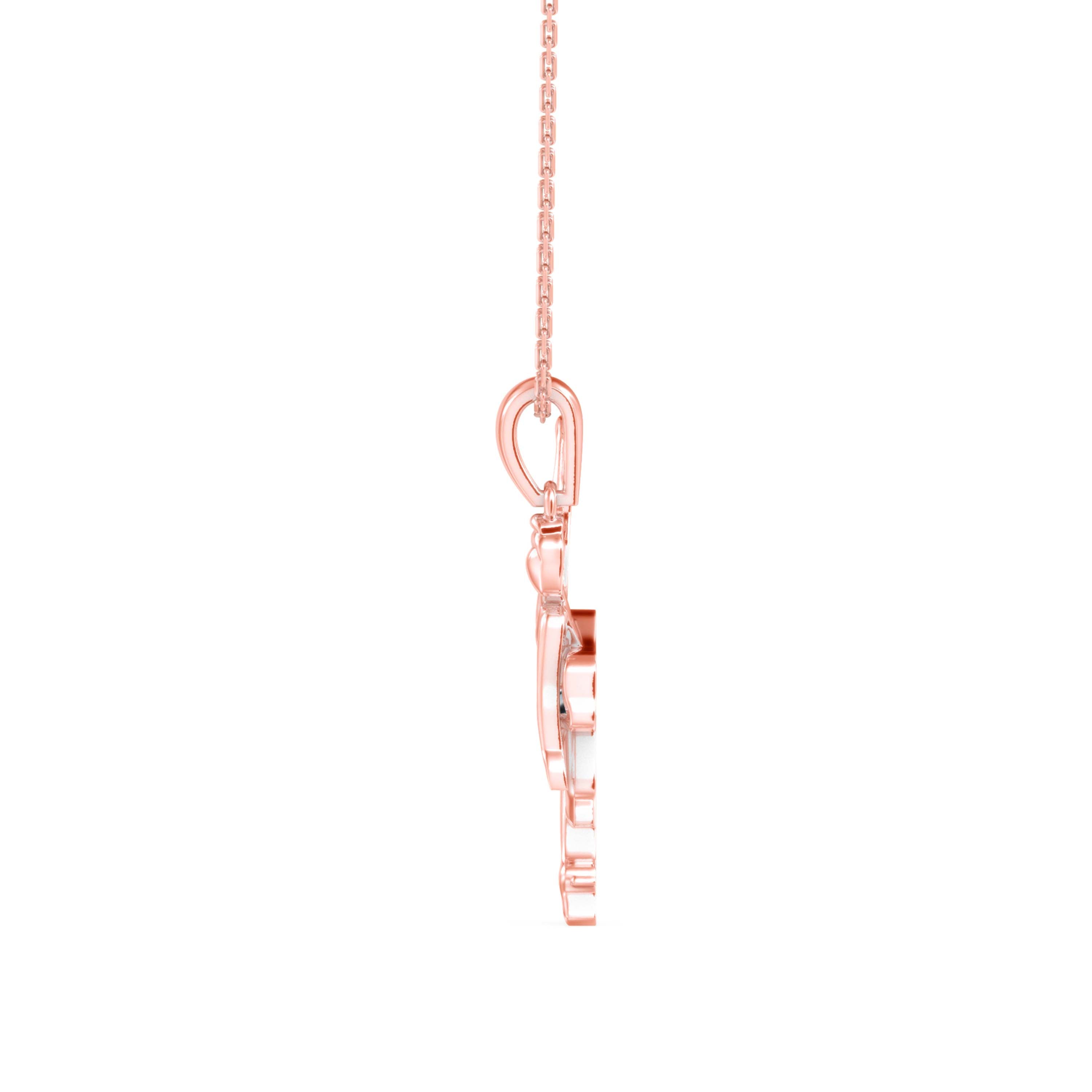 Coryphee Charm Diamond Pendant-Rose Gold