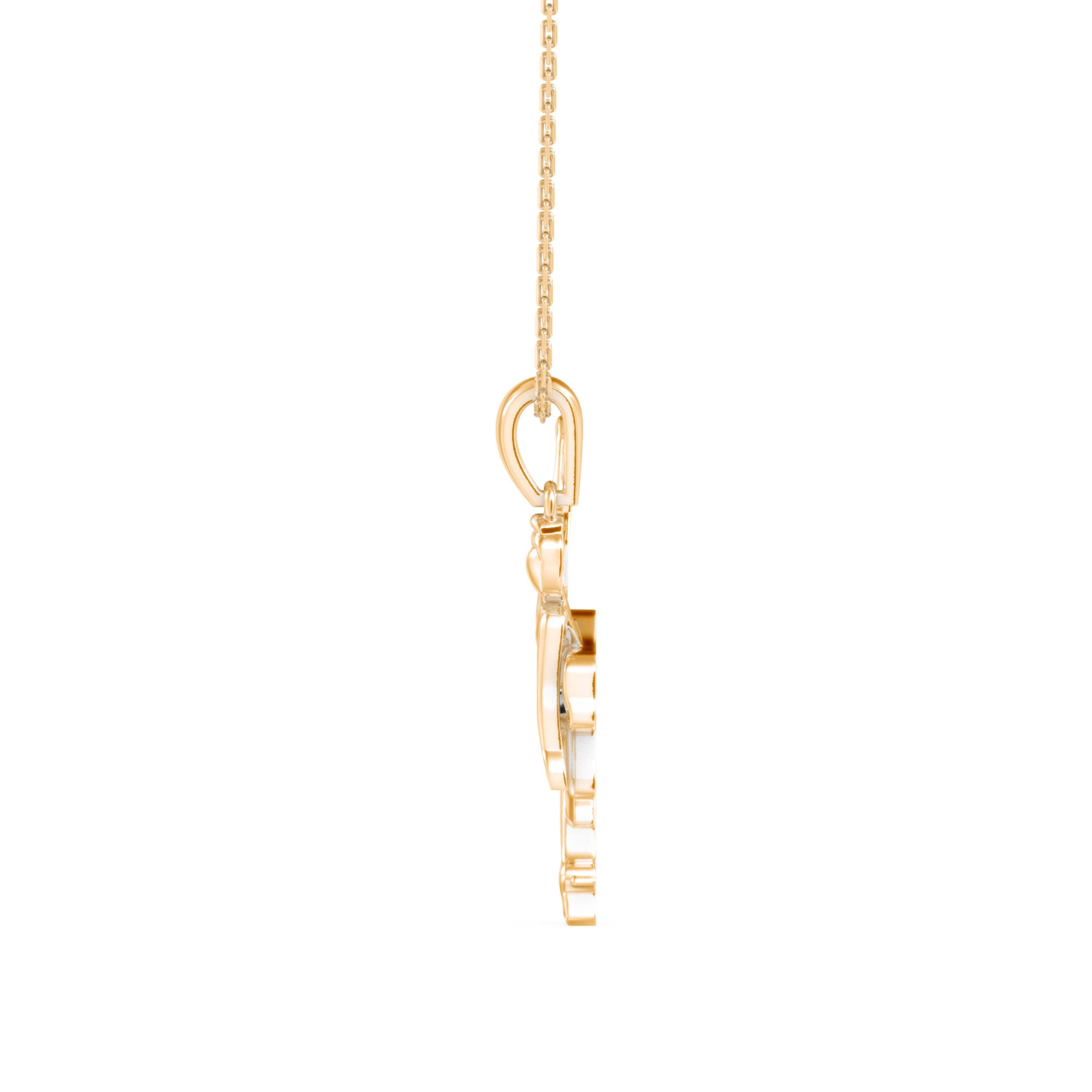 Coryphee Charm Diamond Pendant- golden