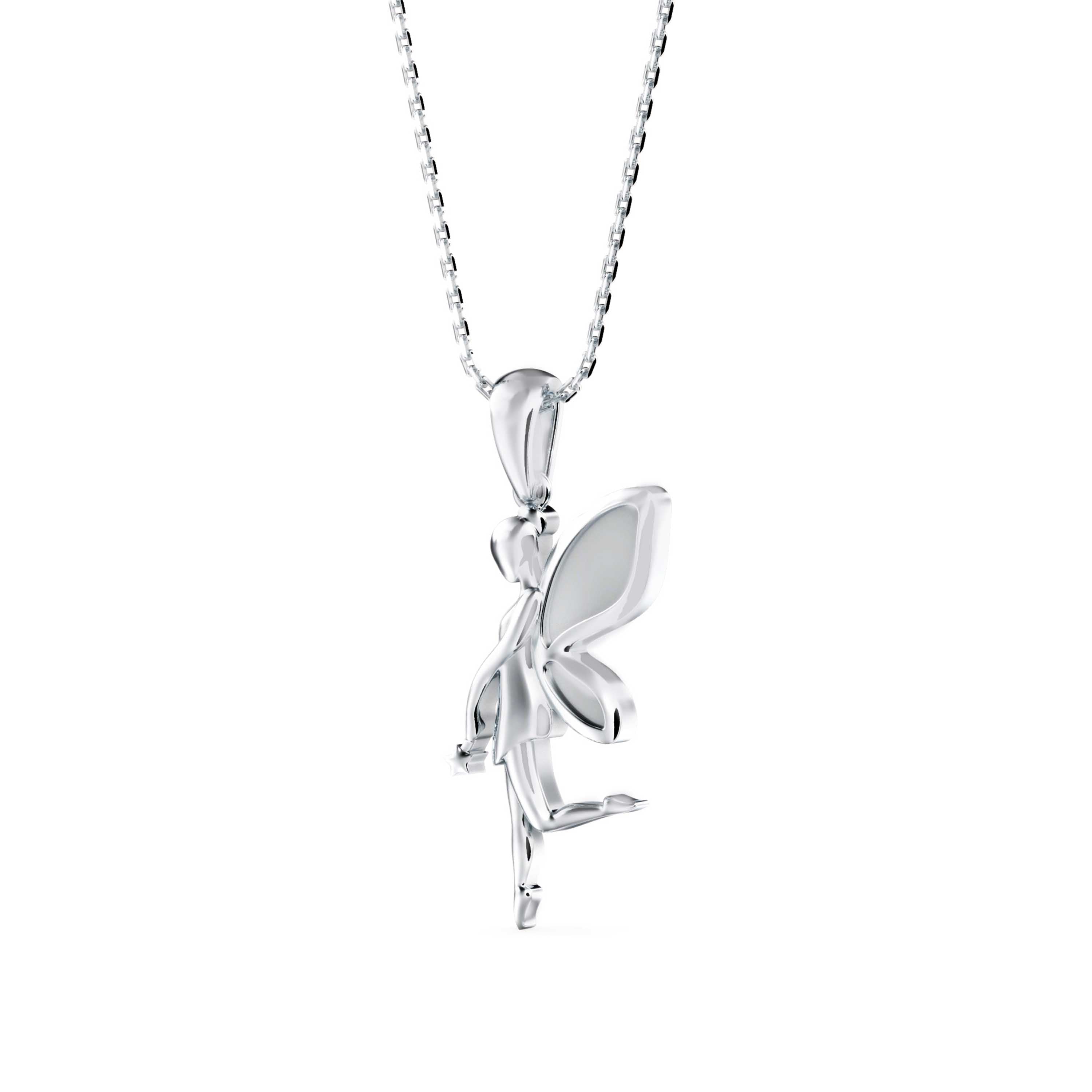 Little Angle Diamond Pendant-Sterling Silver