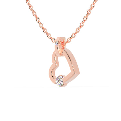 Joy Heart Diamond Pendant-Rose Gold