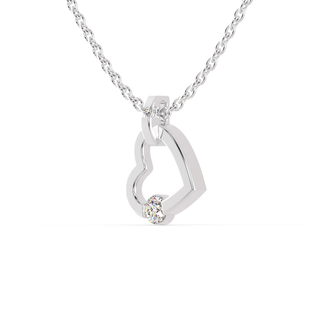Joy Heart Diamond Pendant-Silver