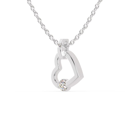 Joy Heart Diamond Pendant-Silver