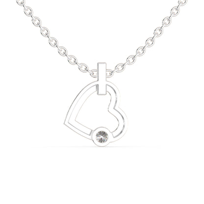 Joy Heart Diamond Pendant-Silver