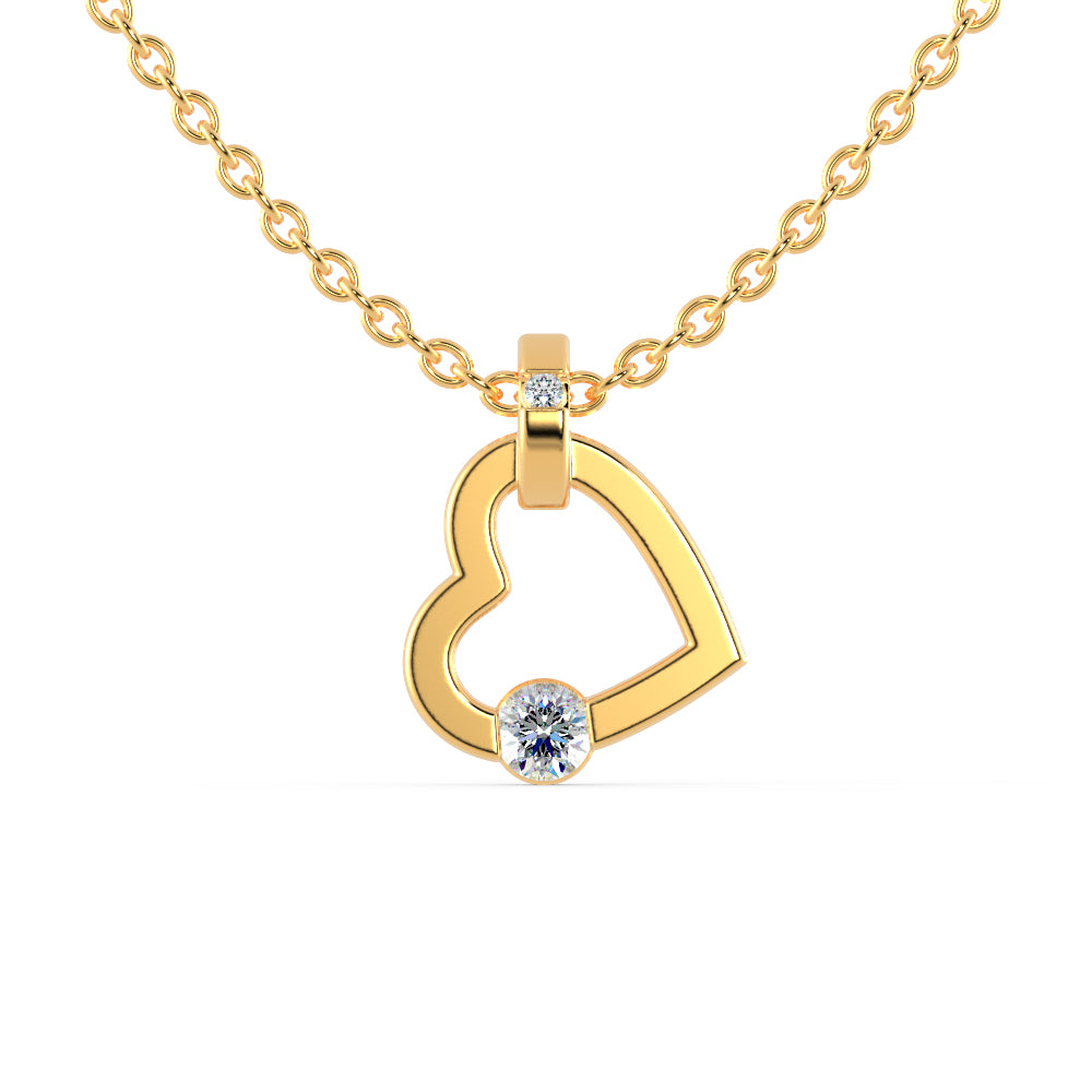 Joy Heart Diamond Pendant- Golden