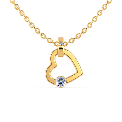 Joy Heart Diamond Pendant- Golden