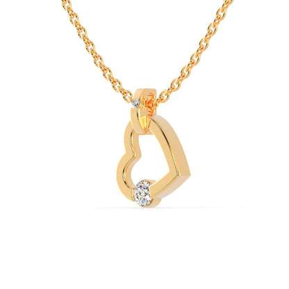 Joy Heart Diamond Pendant- Golden