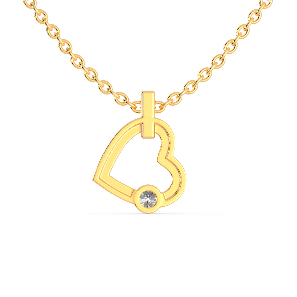Joy Heart Diamond Pendant- Golden