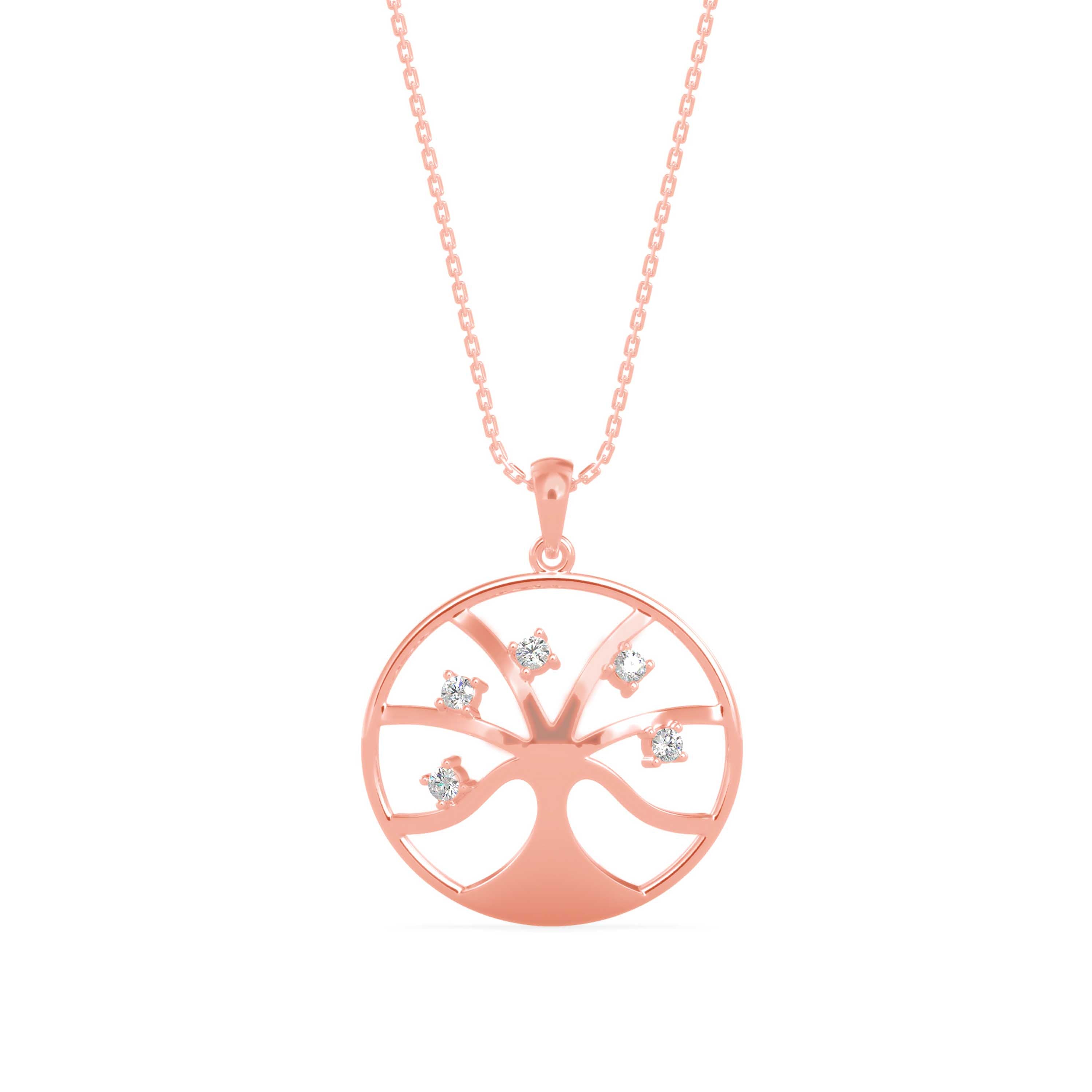 Scatter Charm Diamond Pendant-Rose Gold
