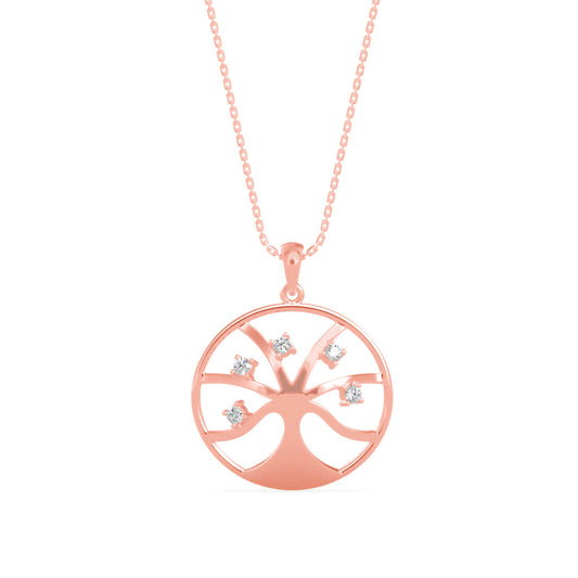 Scatter Charm Diamond Pendant-Rose Gold