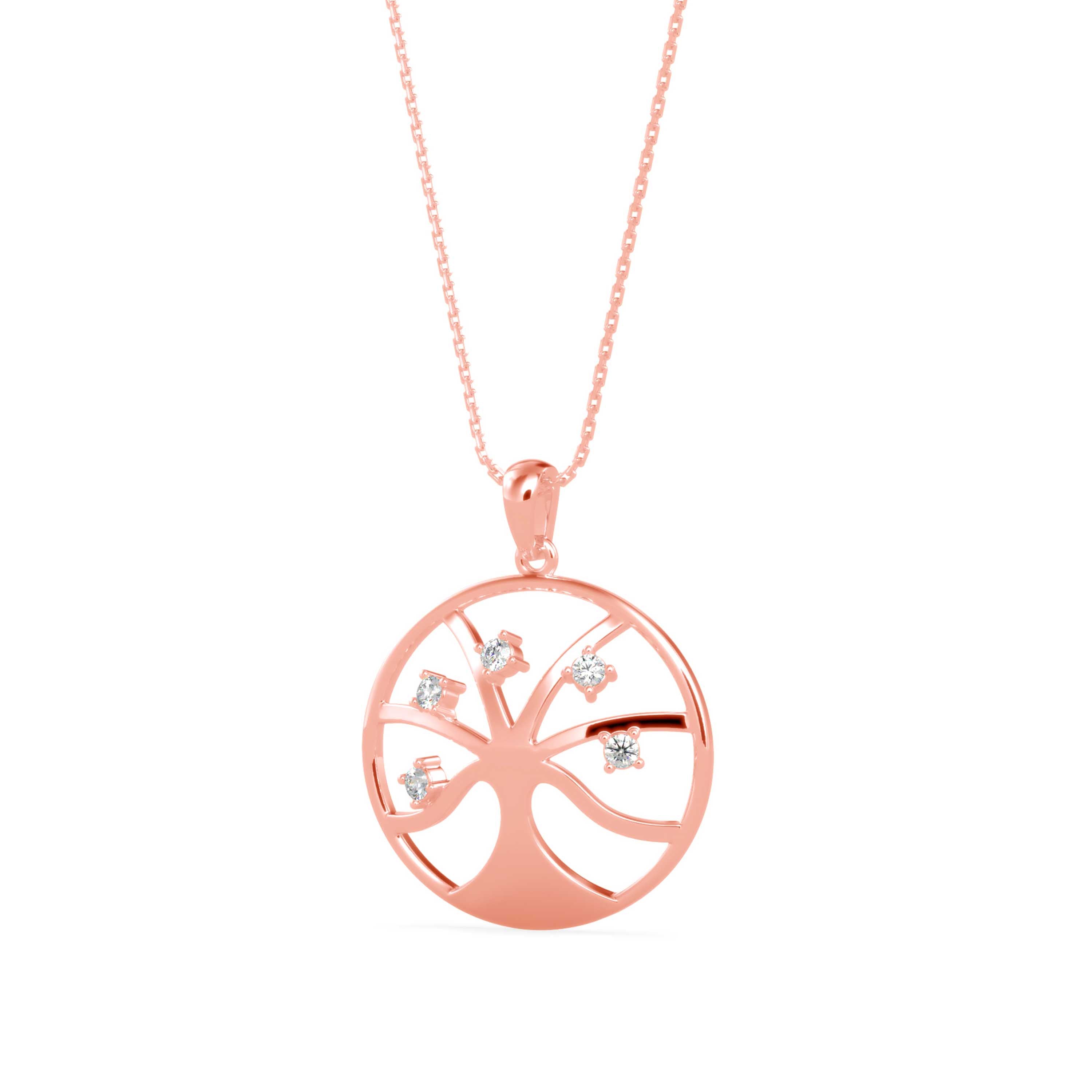 Scatter Charm Diamond Pendant-Rose Gold