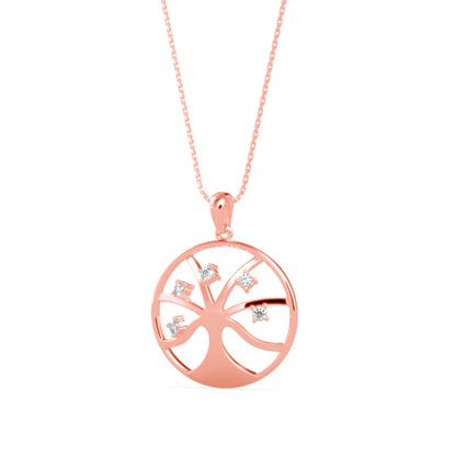 Scatter Charm Diamond Pendant-Rose Gold