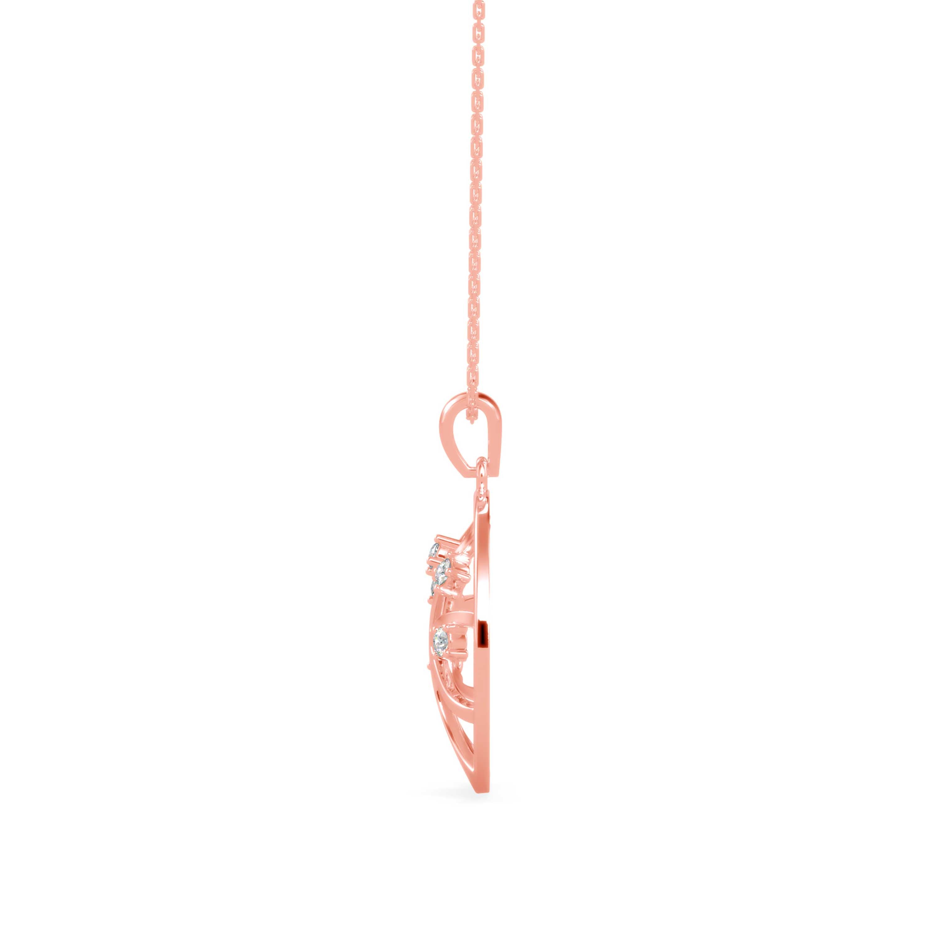 Scatter Charm Diamond Pendant-Rose Gold