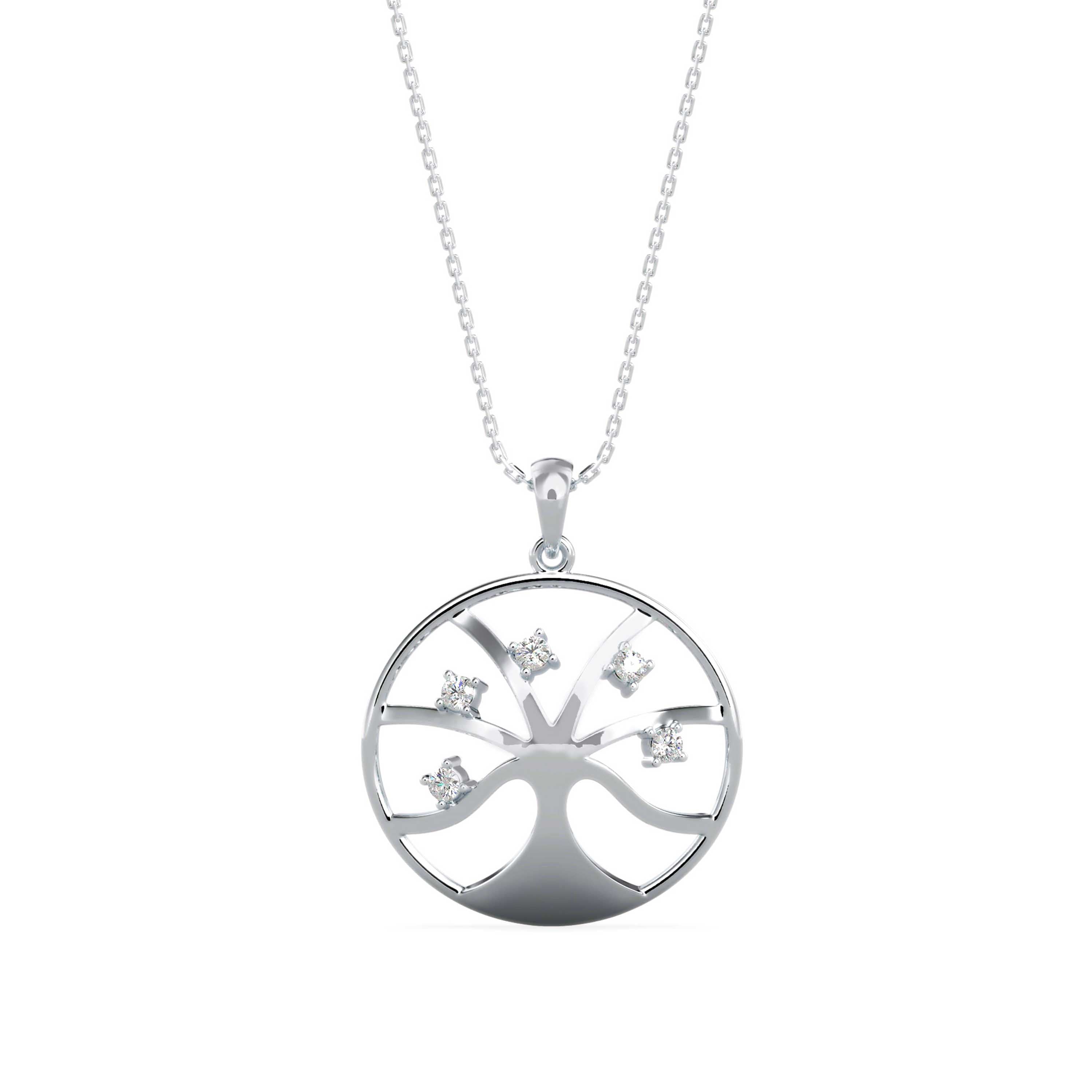 Scatter Charm Diamond Pendant-Silver