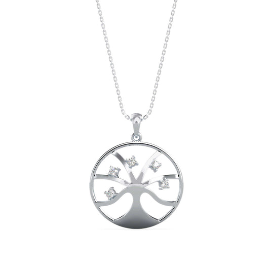 Scatter Charm Diamond Pendant-Silver
