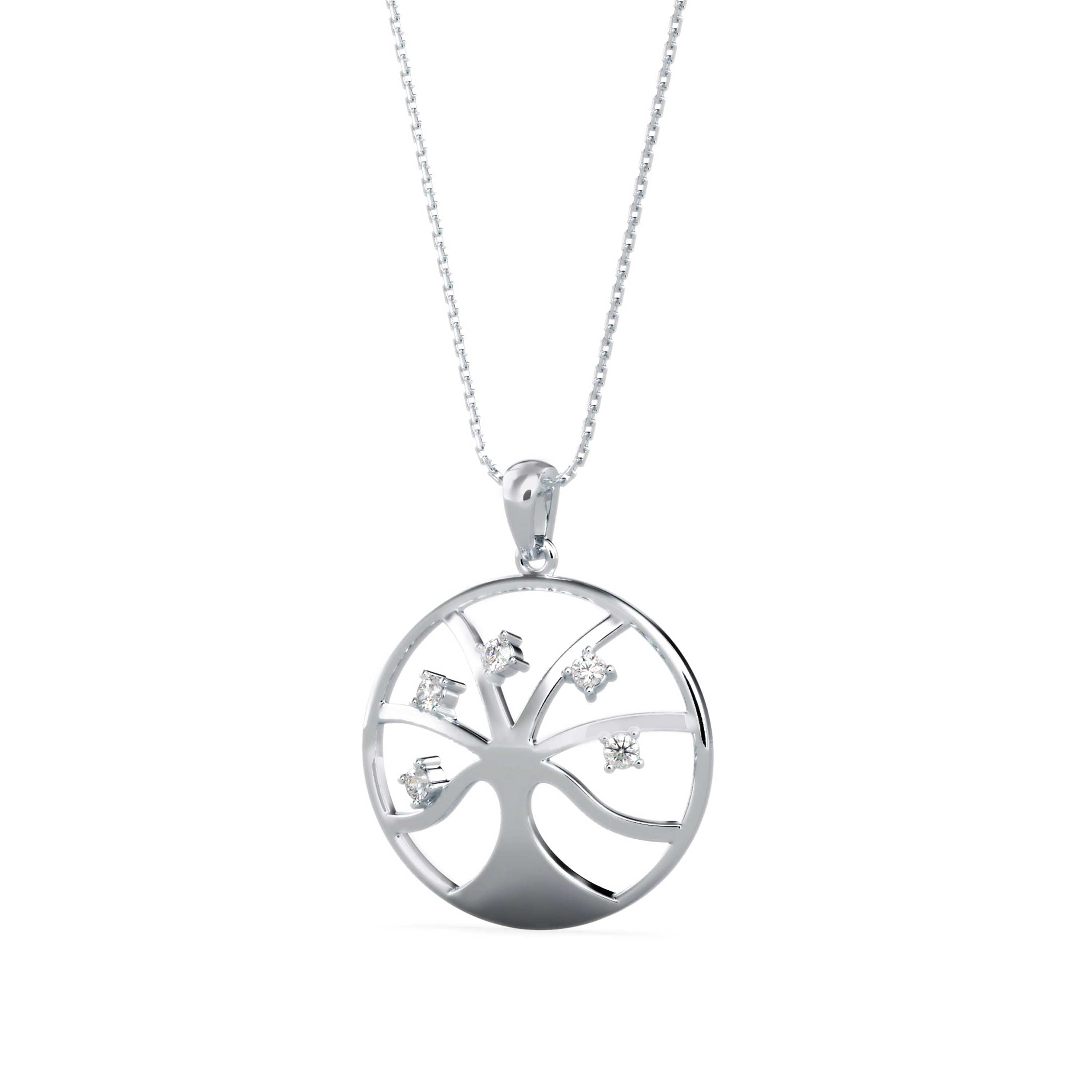 Scatter Charm Diamond Pendant-Silver