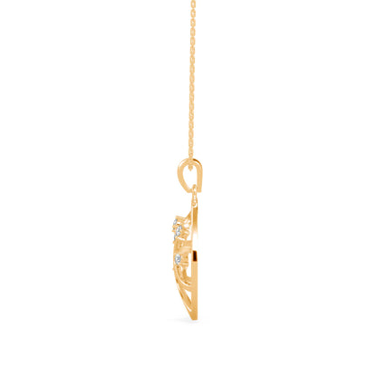 Scatter Charm Diamond Pendant- Golden