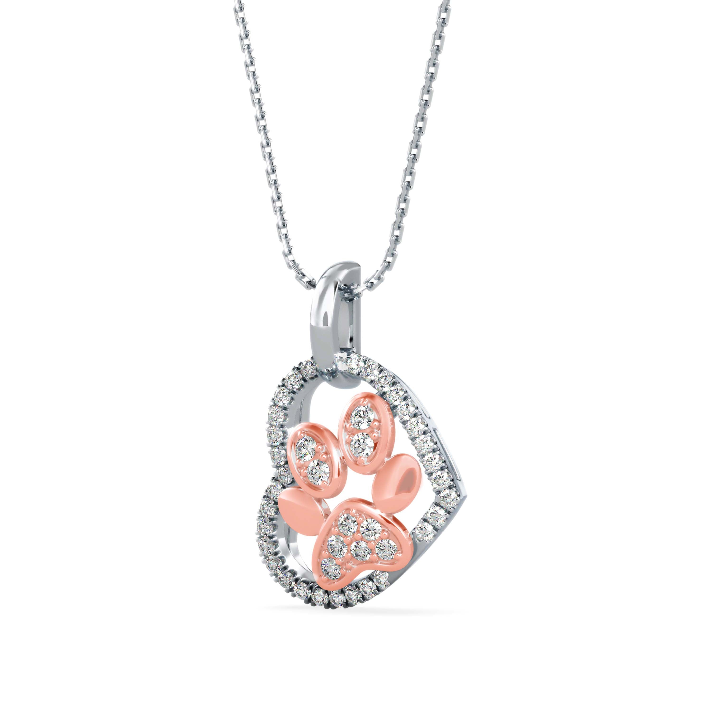 Amiable Heart Diamond Pendant-Rose Gold