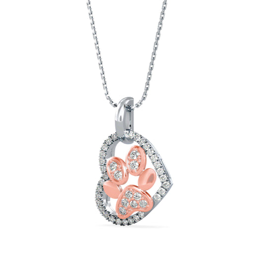 Amiable Heart Diamond Pendant-Rose Gold