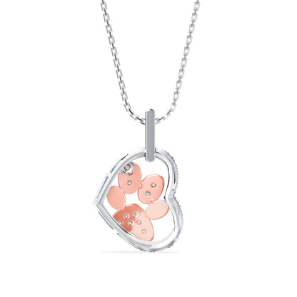 Amiable Heart Diamond Pendant-Rose Gold