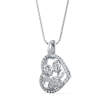 Amiable Heart Diamond Pendant-Silver