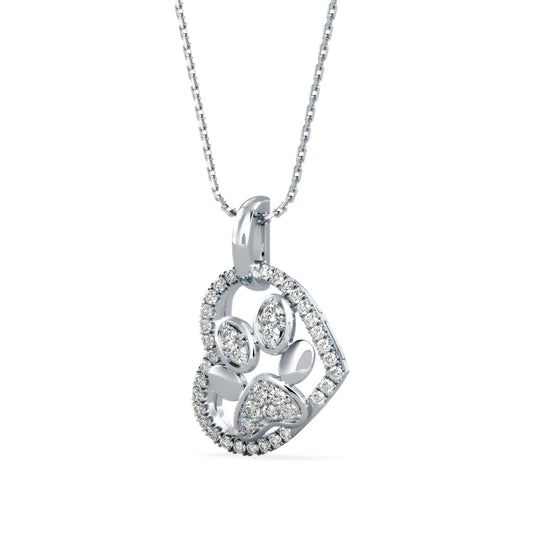 Amiable Heart Diamond Pendant-Silver