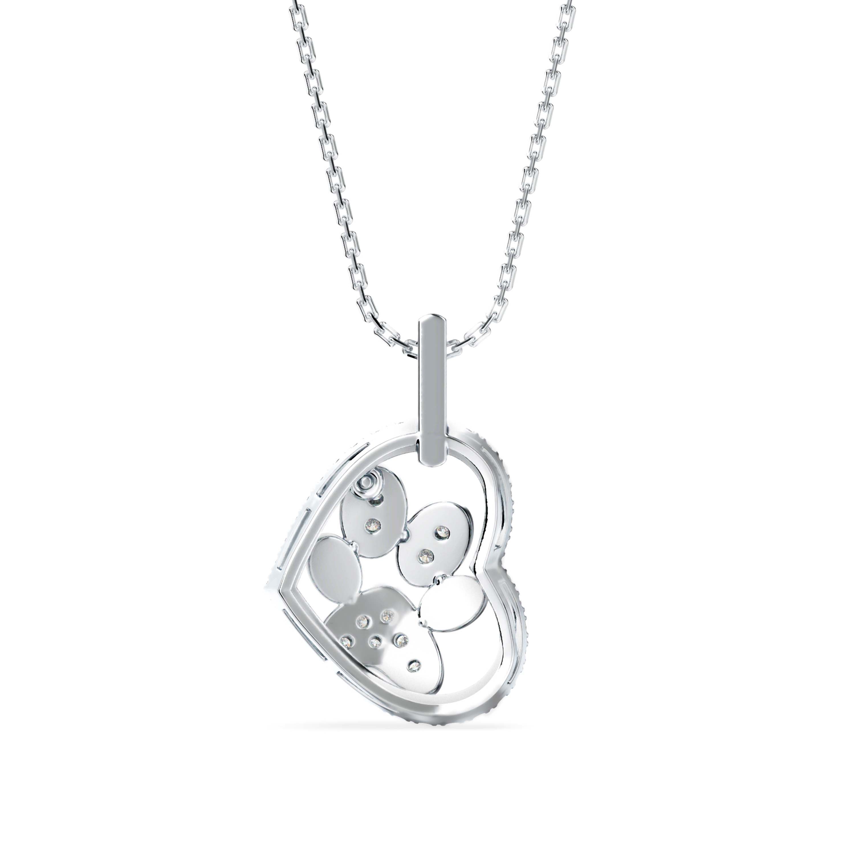 Amiable Heart Diamond Pendant-Silver