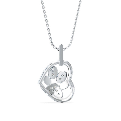 Amiable Heart Diamond Pendant-Silver