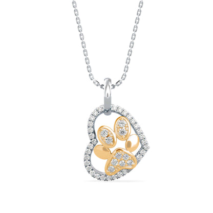 Amiable Heart Diamond Pendant- Golden