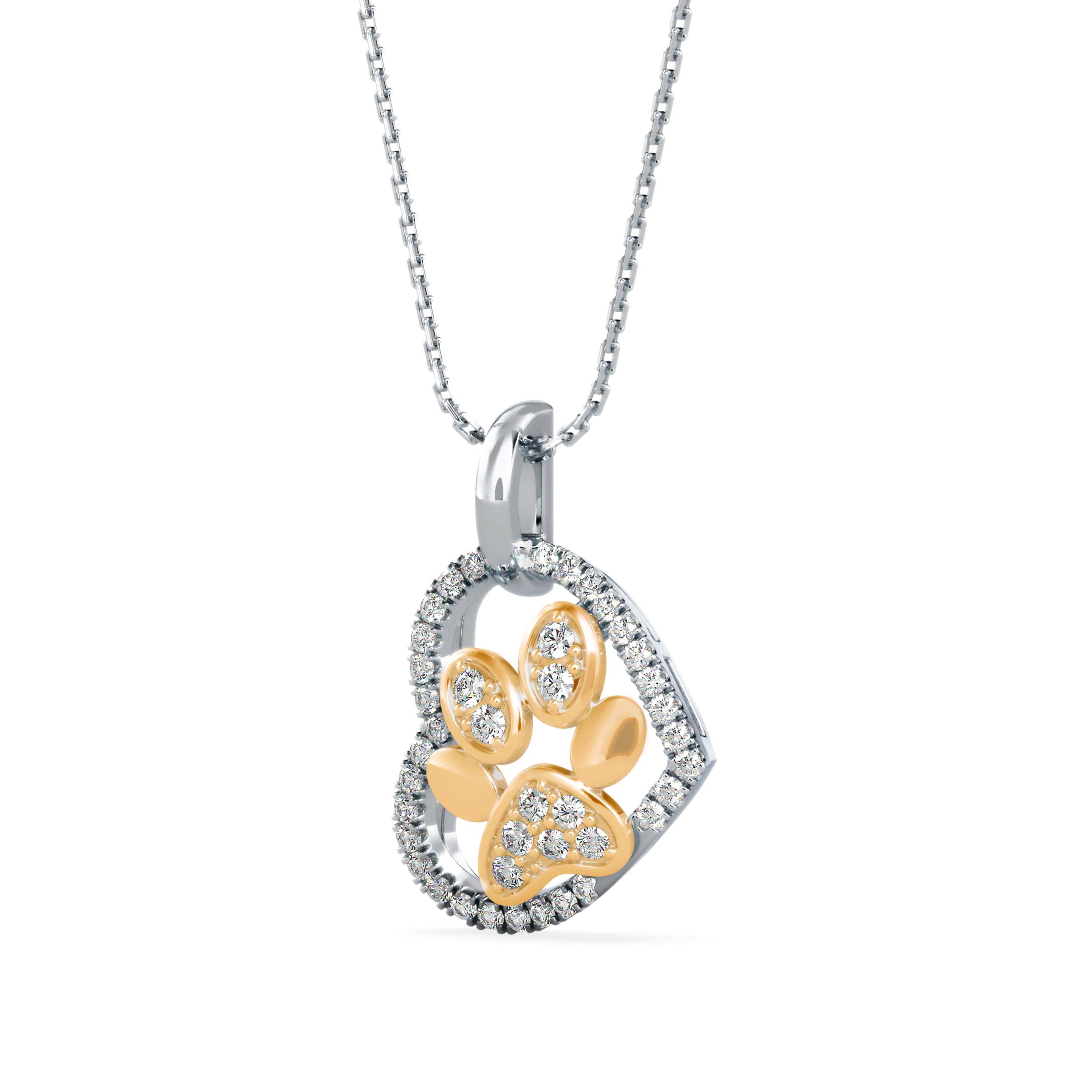 Amiable Heart Diamond Pendant- Golden