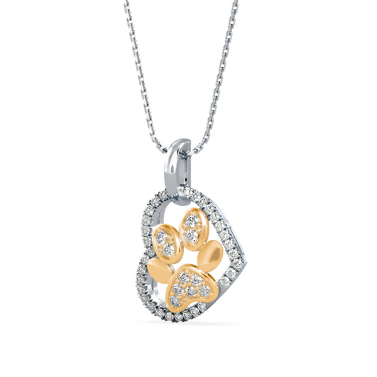 Amiable Heart Diamond Pendant- Golden