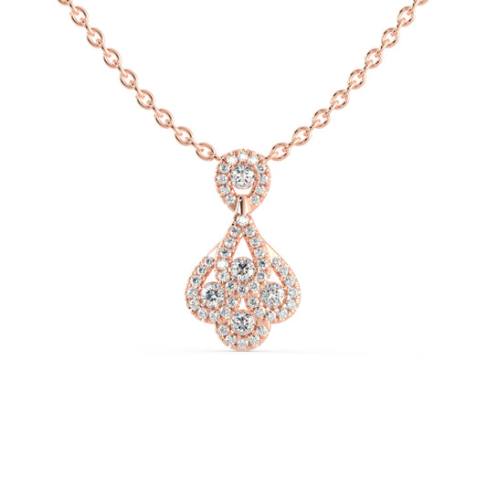 Darcy Charm Diamond Pendant-Rose Gold
