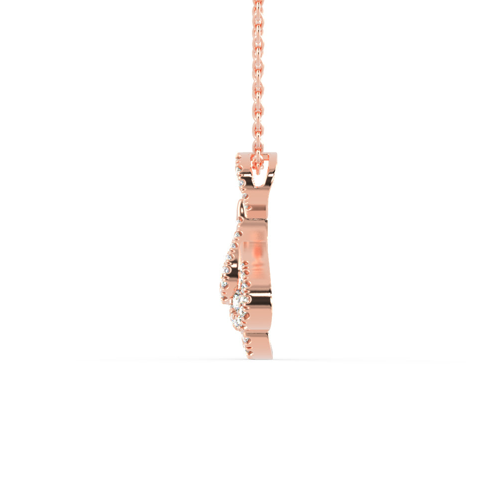 Darcy Charm Diamond Pendant-Rose Gold
