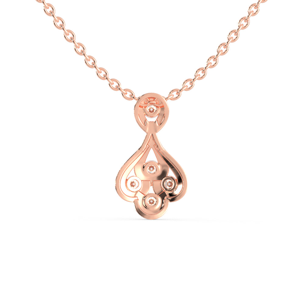 Darcy Charm Diamond Pendant-Rose Gold