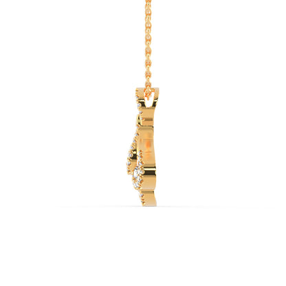 Darcy Charm Diamond Pendant-Golden