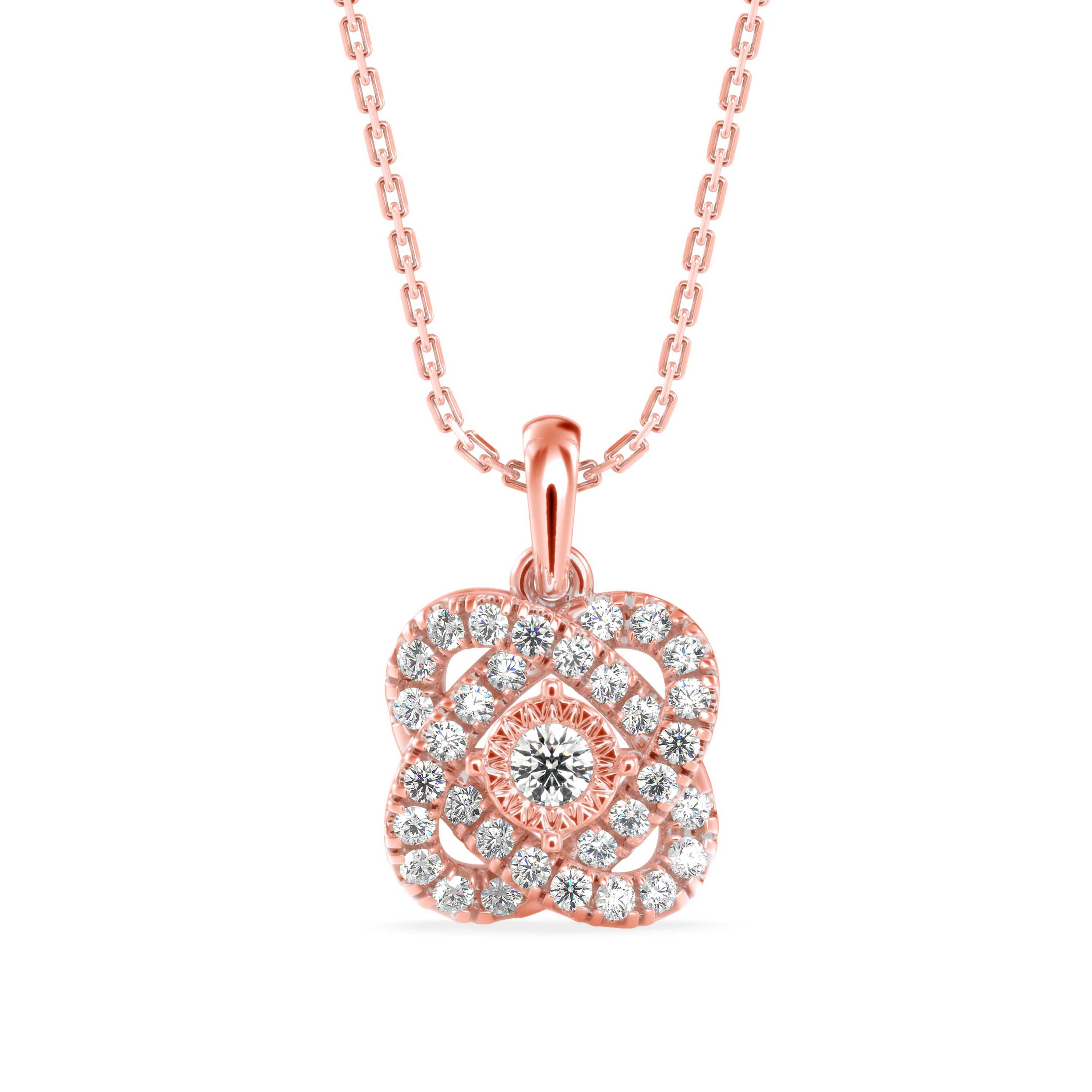 Techie Diamond Pendant-Rose Gold