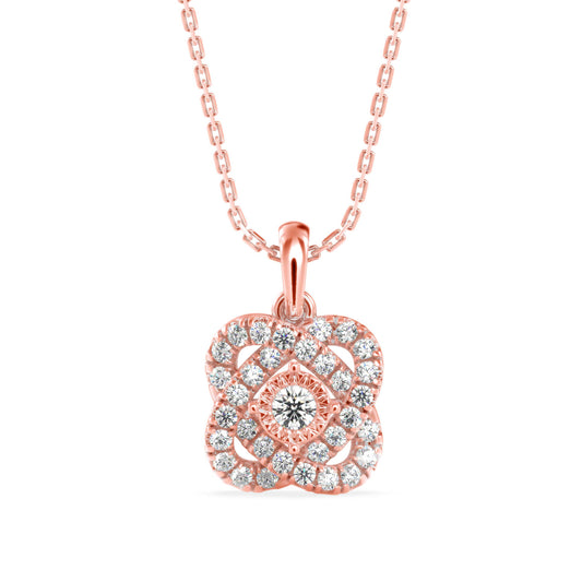 Techie Diamond Pendant-Rose Gold