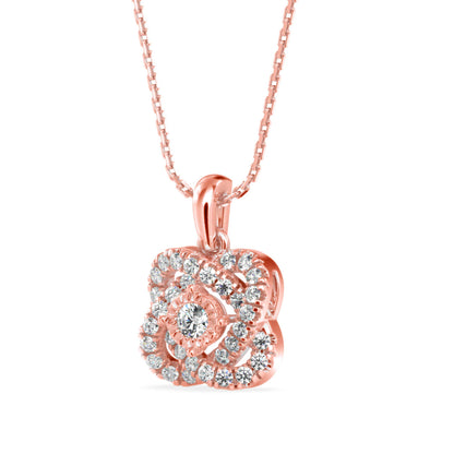 Techie Diamond Pendant-Rose Gold