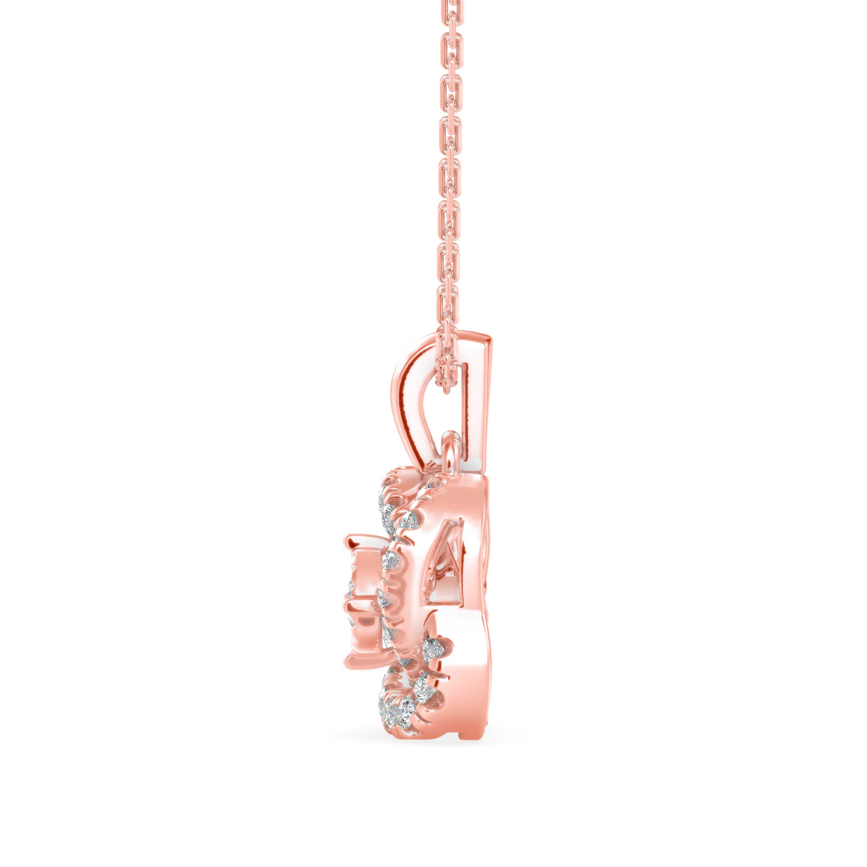 Techie Diamond Pendant-Rose Gold