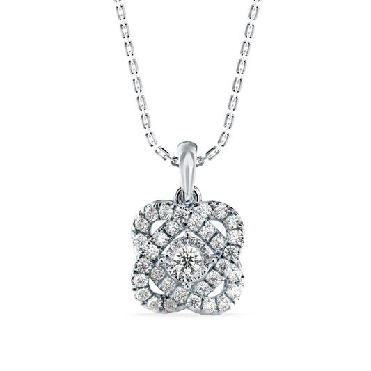 Techie Diamond Pendant-Silver
