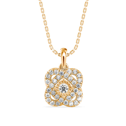 Techie Diamond Pendant-Golden