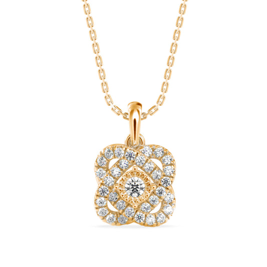 Techie Diamond Pendant-Golden