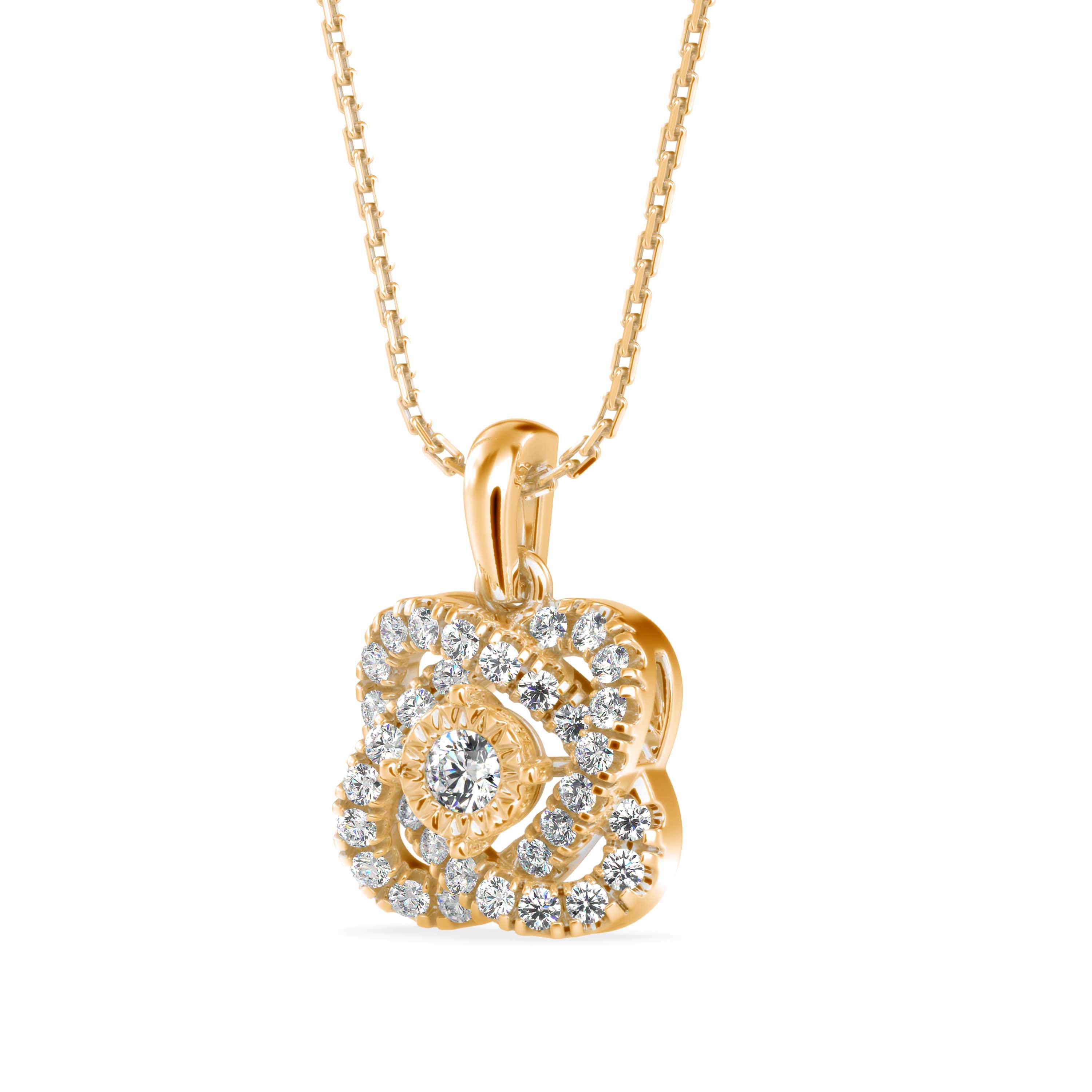 Techie Diamond Pendant-Golden