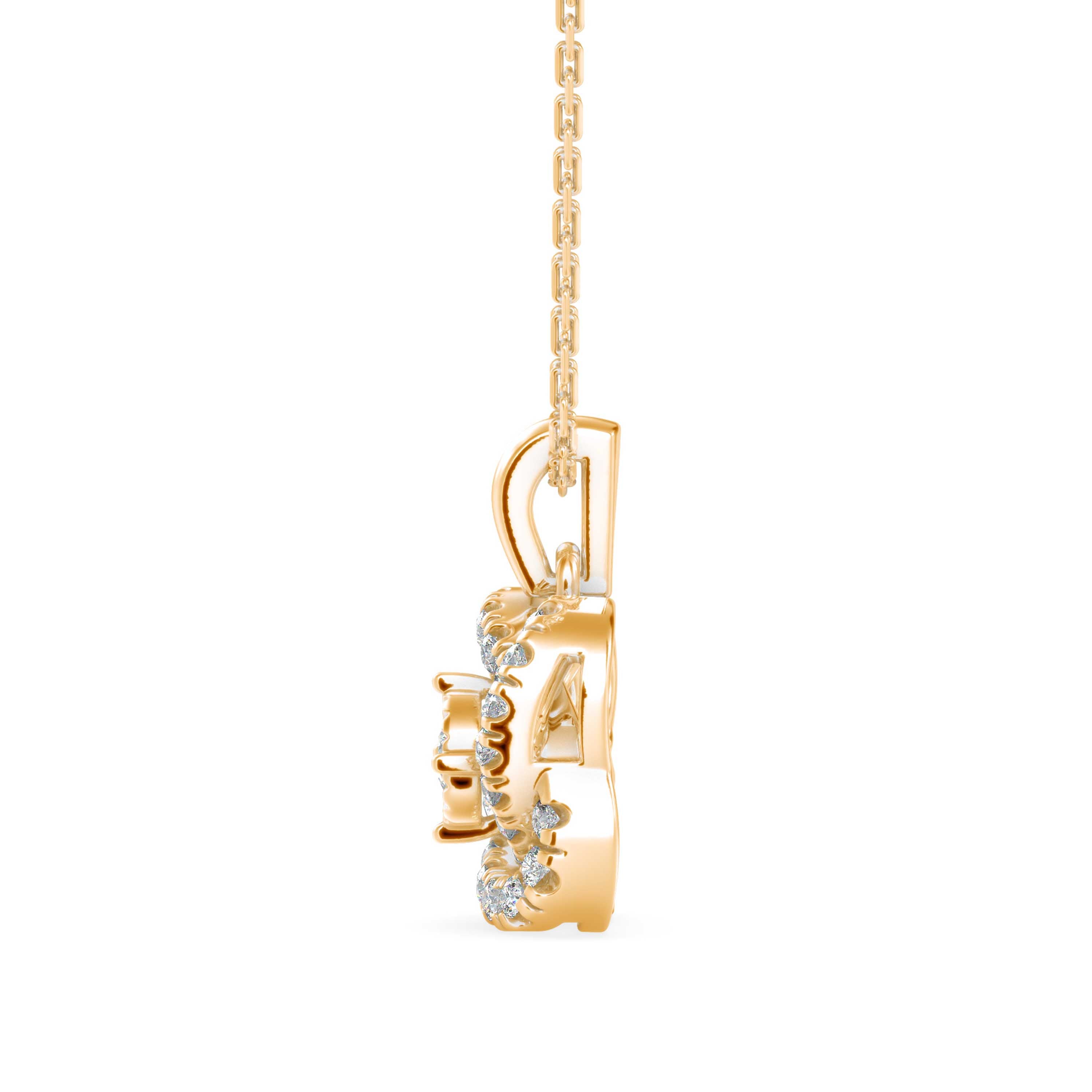 Techie Diamond Pendant-Golden