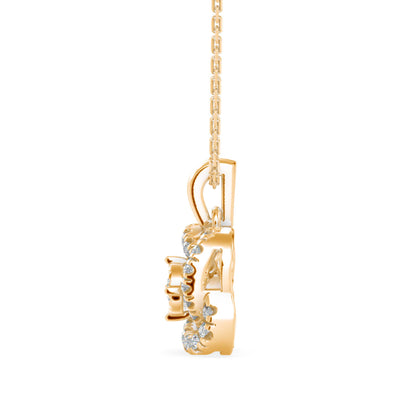 Techie Diamond Pendant-Golden