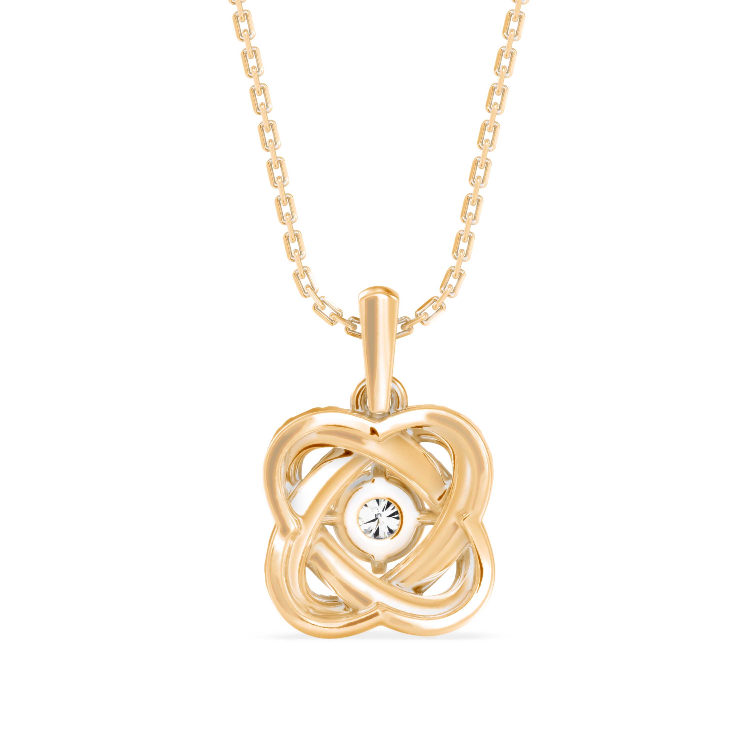 Techie Diamond Pendant-Golden