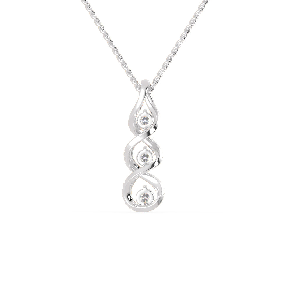 Noble Light Diamond Pendant-Silver