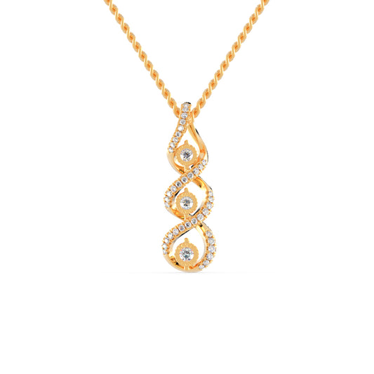 Noble Light Diamond Pendant-Golden