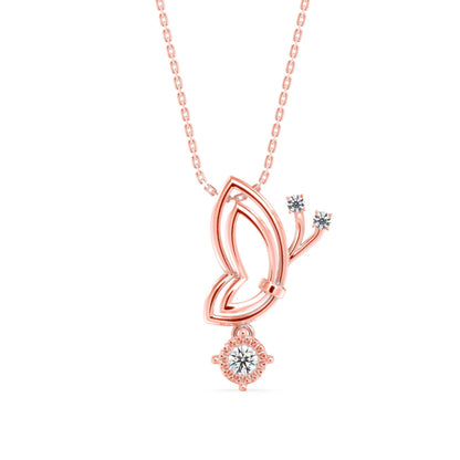 Orderly Charm Diamond Pendant-Rose Gold