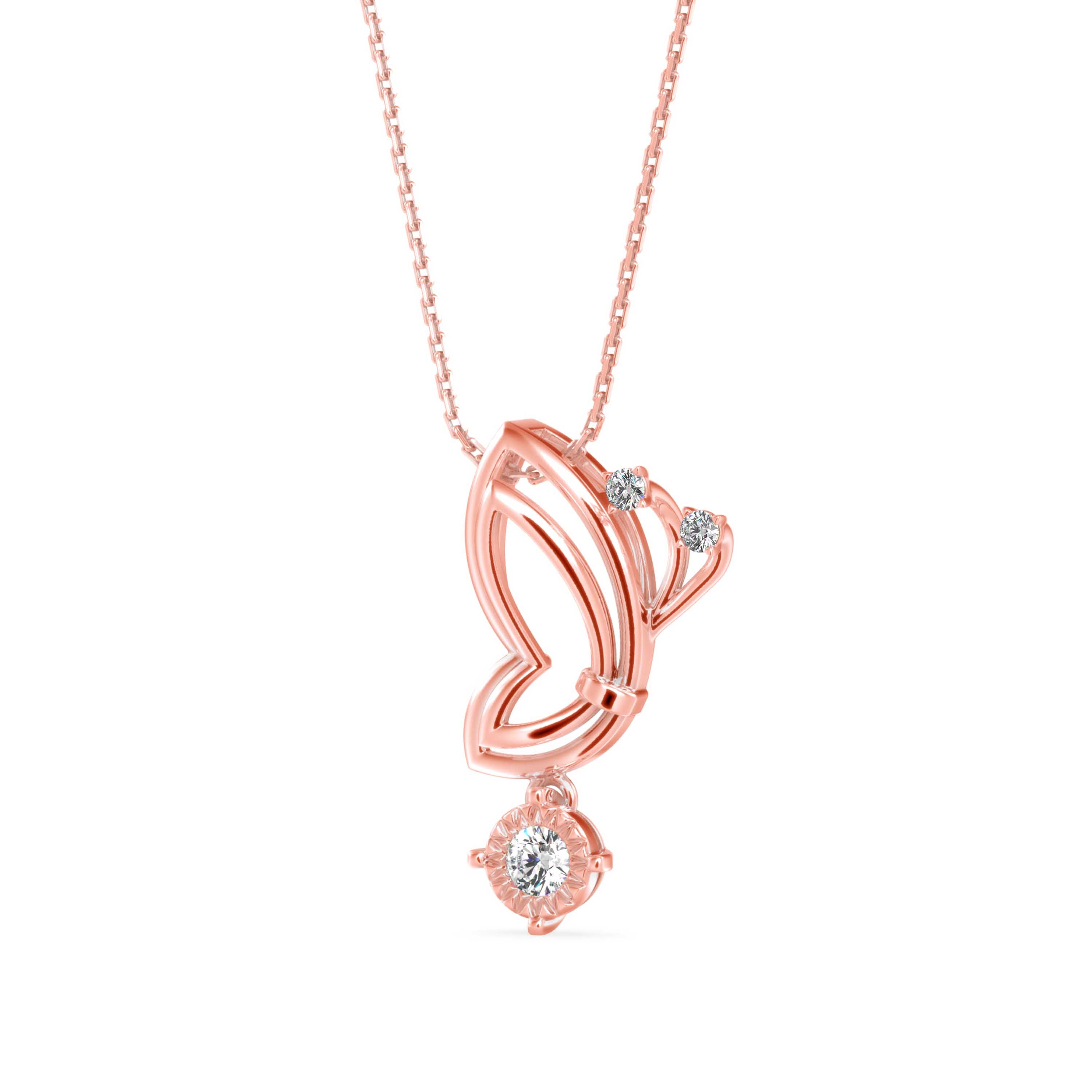 Orderly Charm Diamond Pendant-Rose Gold